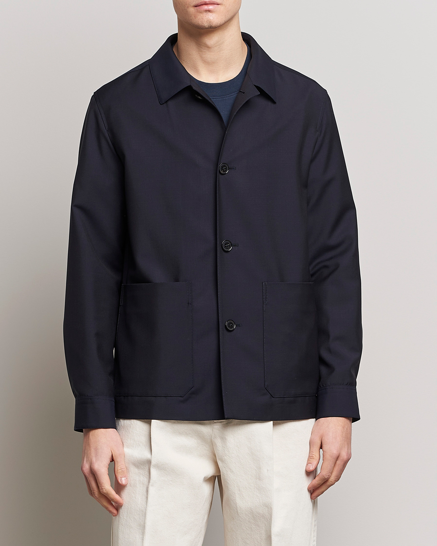 Men | Coats & Jackets | Zegna | Wool/Mohair Chore Jacket Navy