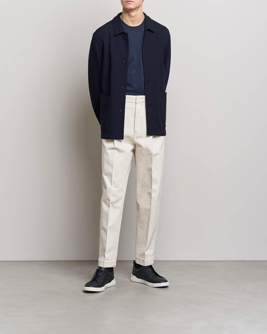 Men | Coats & Jackets | Zegna | Wool Jersey Chore Jacket Navy