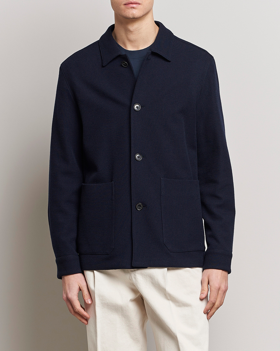 Men | Coats & Jackets | Zegna | Wool Jersey Chore Jacket Navy