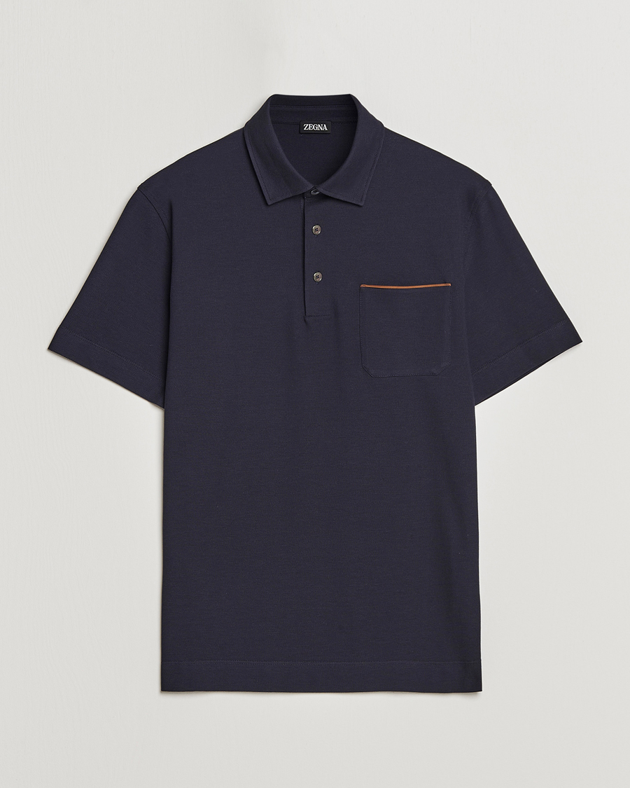 Men | Polo Shirts | Zegna | Short Sleeve Pocket Polo Navy