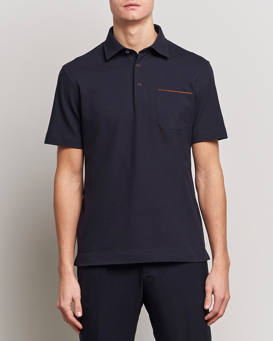 Men | Polo Shirts | Zegna | Short Sleeve Pocket Polo Navy