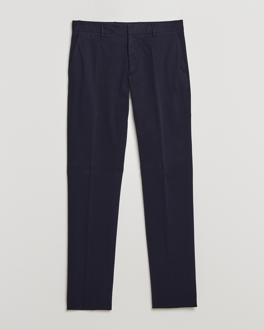 Men | Trousers | Zegna | Slim Fit Premium Cotton Chinos Navy