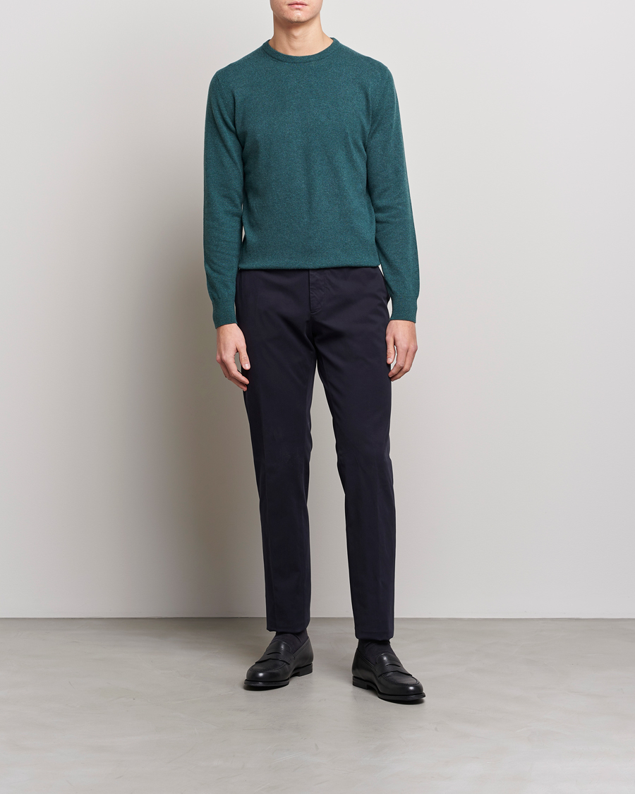 Men | Trousers | Zegna | Slim Fit Premium Cotton Chinos Navy