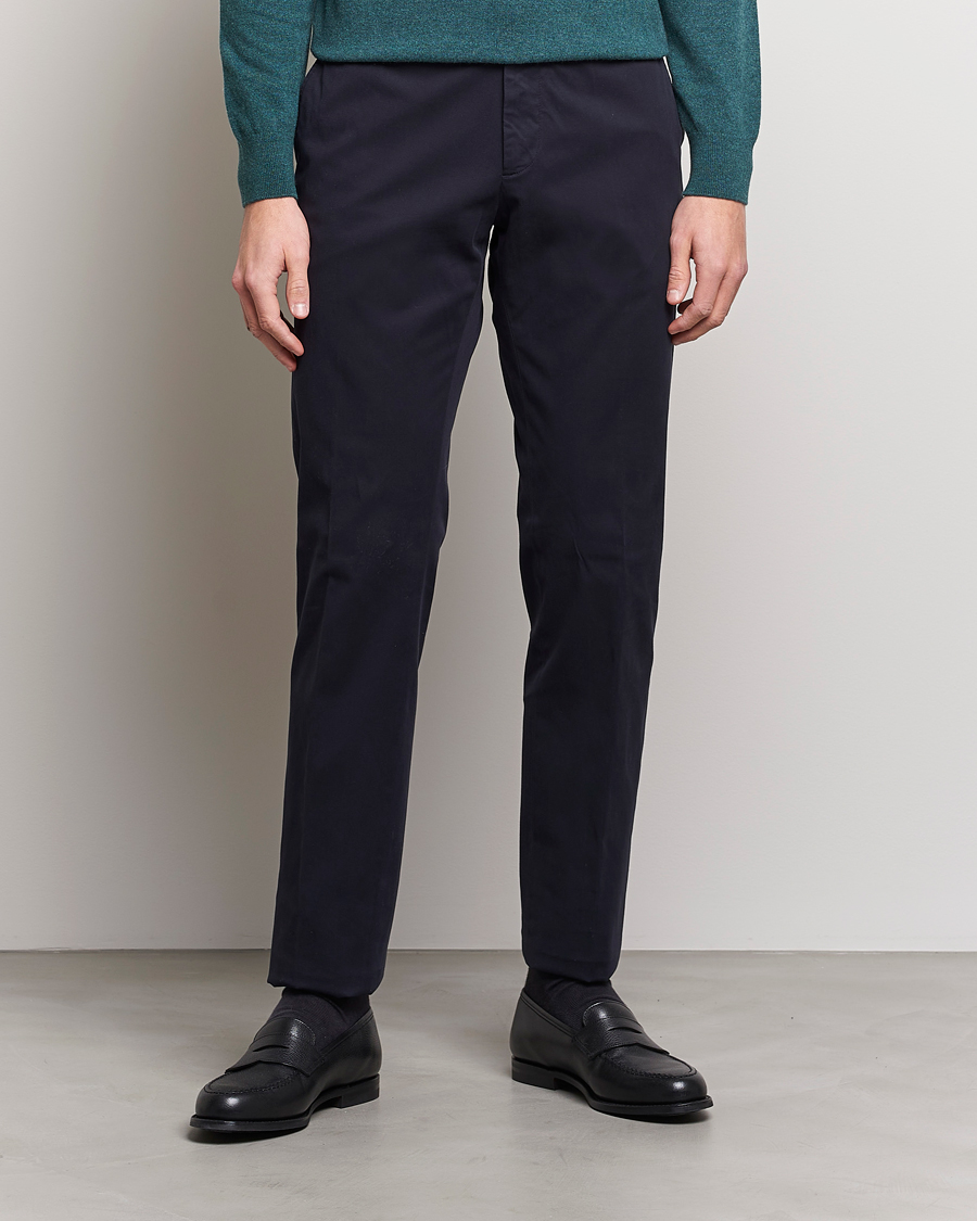 Men | Trousers | Zegna | Slim Fit Premium Cotton Chinos Navy