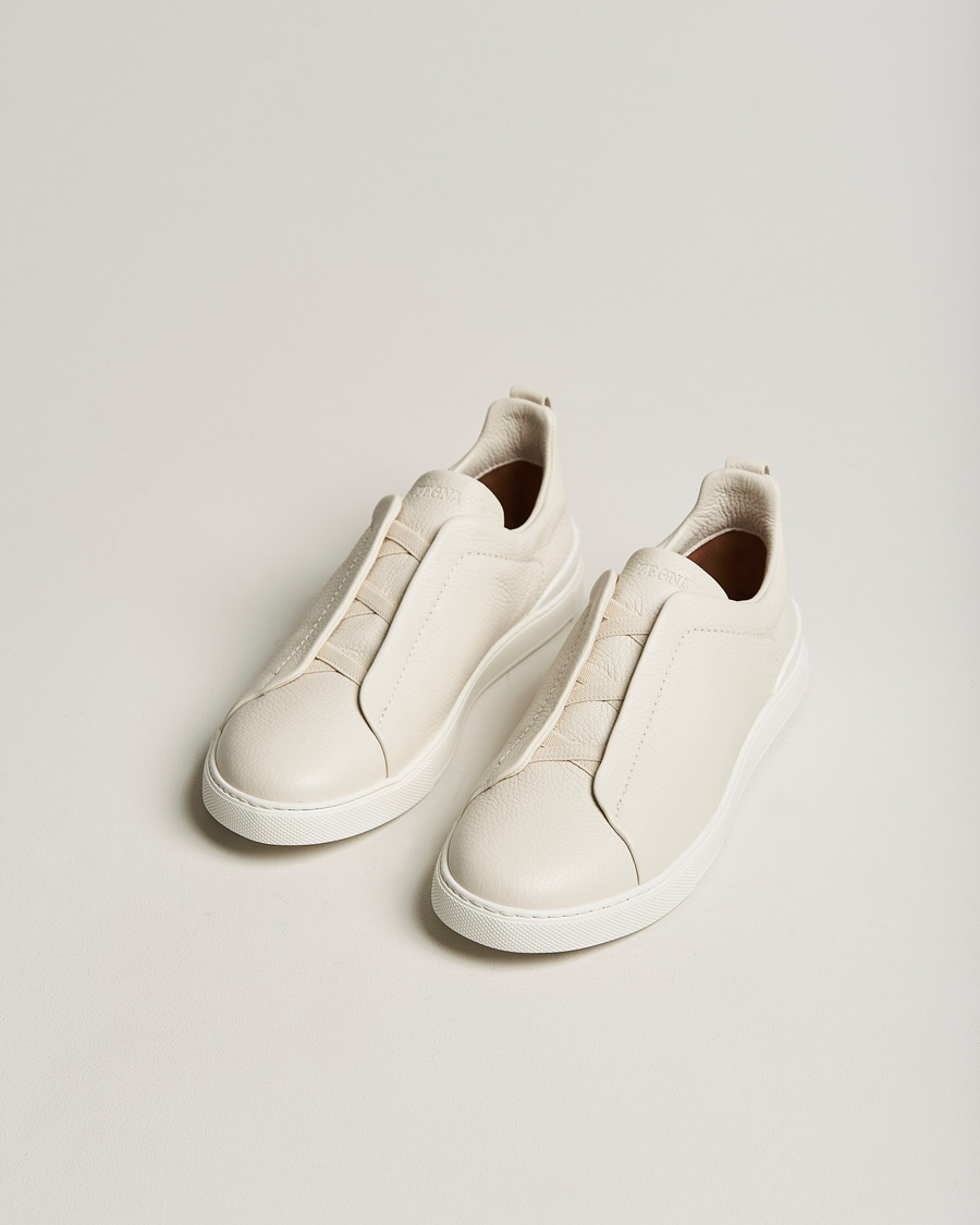 Men | Sneakers | Zegna | Triple Stitch Sneakers White Deerskin