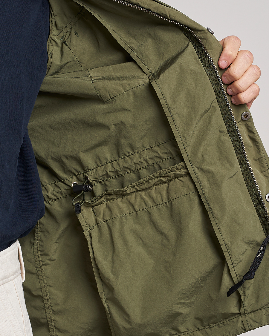 Men | Coats & Jackets | Aspesi | Giubotto Garment Dyed Field Jacket Army Green