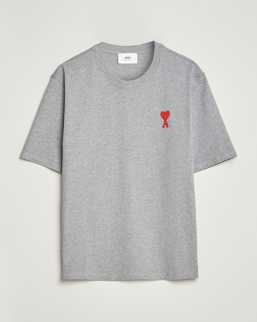 Men | T-Shirts | AMI | Big Heart Short Sleeve T-Shirt Heather Grey