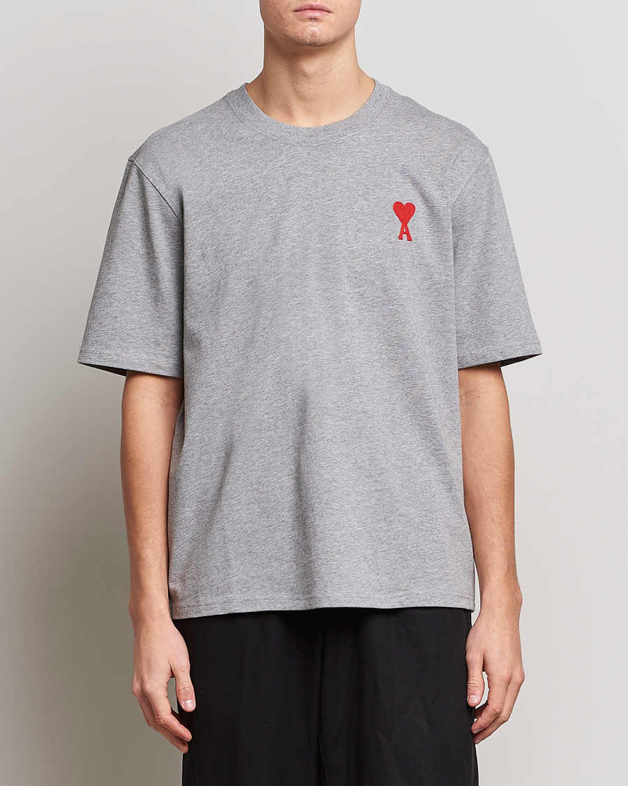 Men | T-Shirts | AMI | Big Heart Short Sleeve T-Shirt Heather Grey