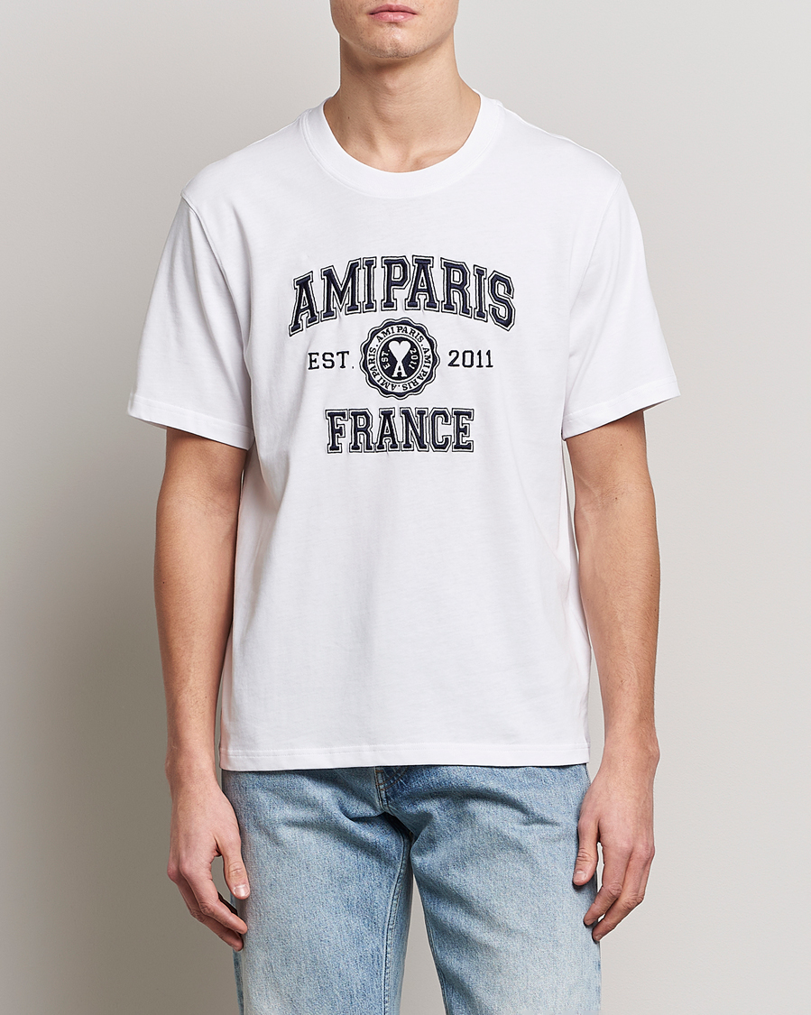 Men | T-Shirts | AMI | Paris College T-Shirt White