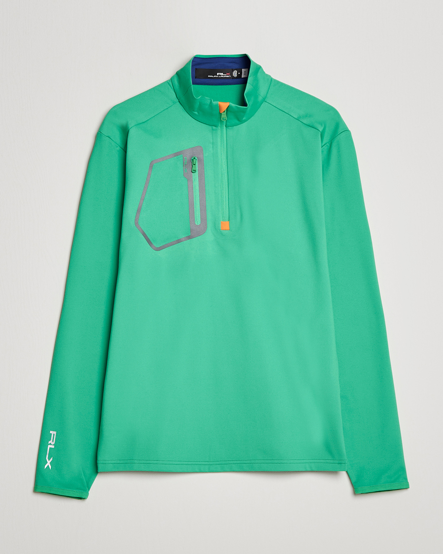 Men | Sweaters & Knitwear | RLX Ralph Lauren | Luxury Jersey Half Zip Vineyard Green