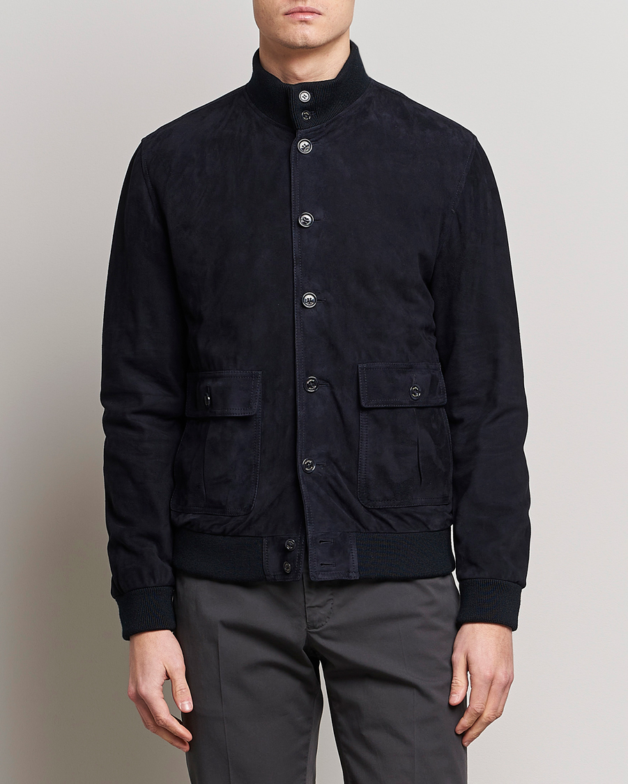 Men | Coats & Jackets | Valstar | Valstarino Suede Jacket Navy
