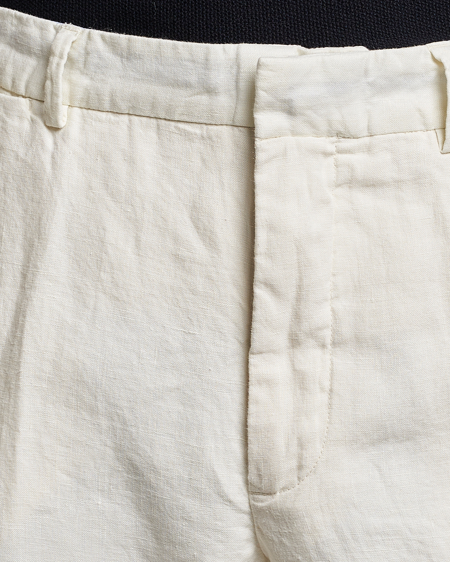 Men | Trousers | Polo Ralph Lauren | Linen Pleated Trousers Cream
