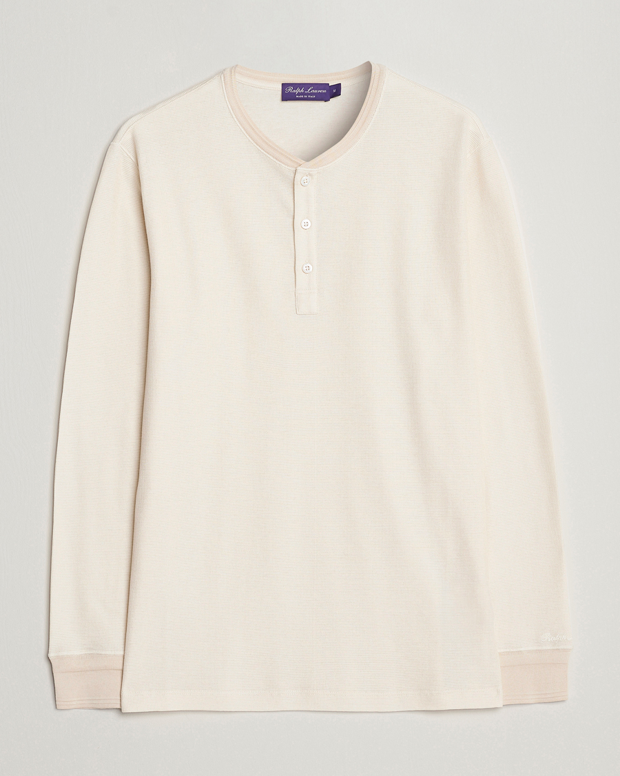 Men | Sweaters & Knitwear | Ralph Lauren Purple Label | Cotton/Silk Henley Cream
