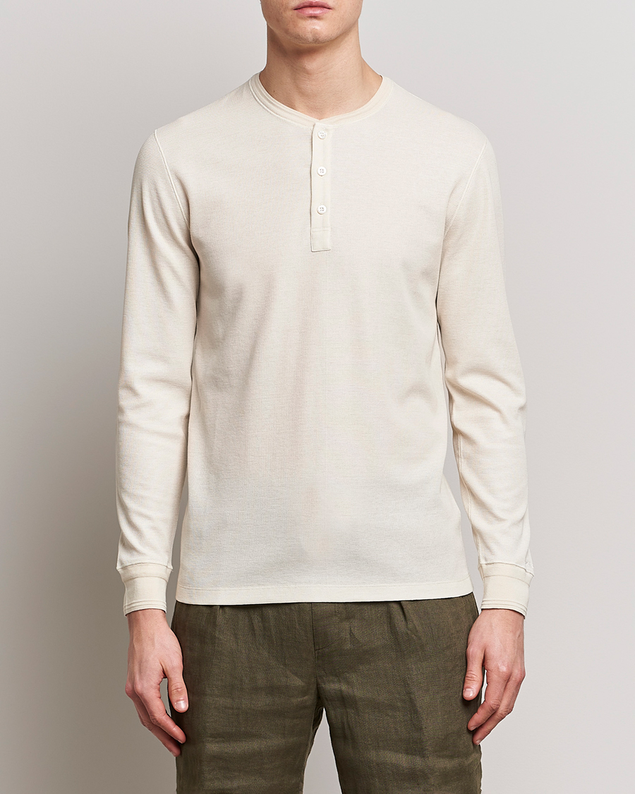 Men | Sweaters & Knitwear | Ralph Lauren Purple Label | Cotton/Silk Henley Cream