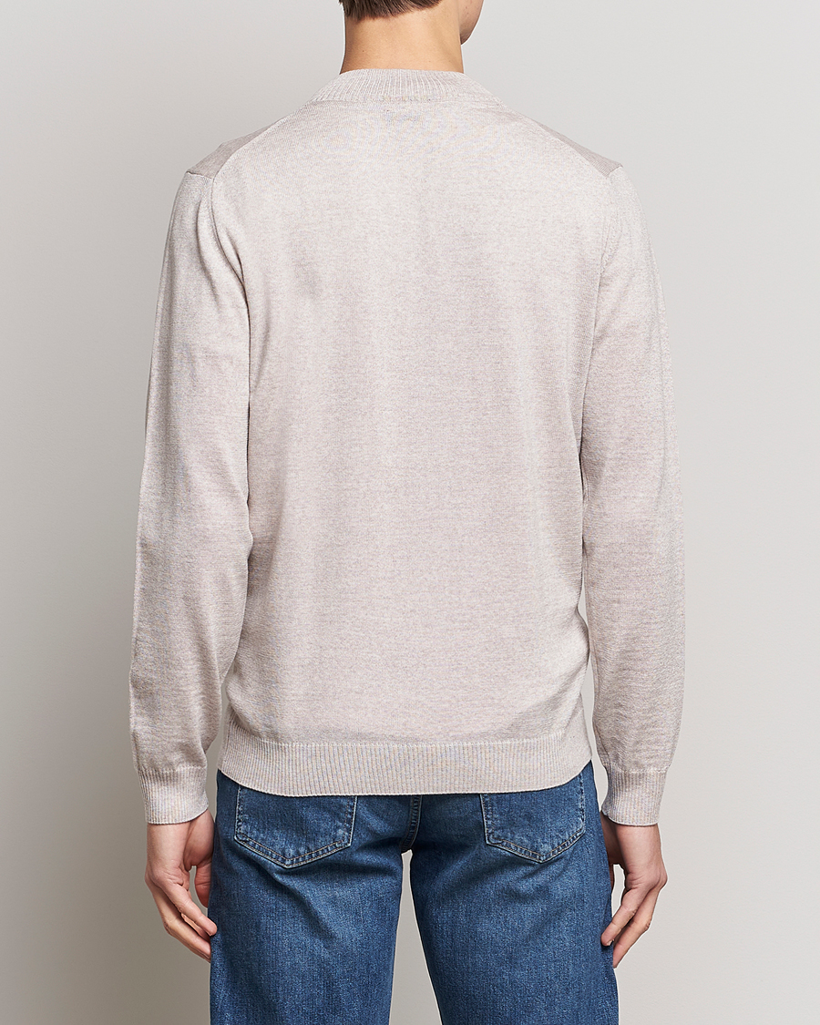 Men | Sweaters & Knitwear | Stenströms | Merino Full Zip Beige