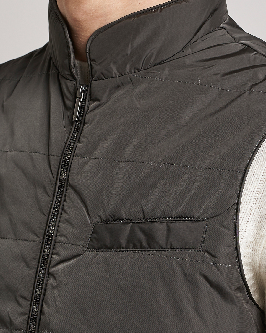 Men | Gilets | Stenströms | Padded Nylon Vest Dark Green