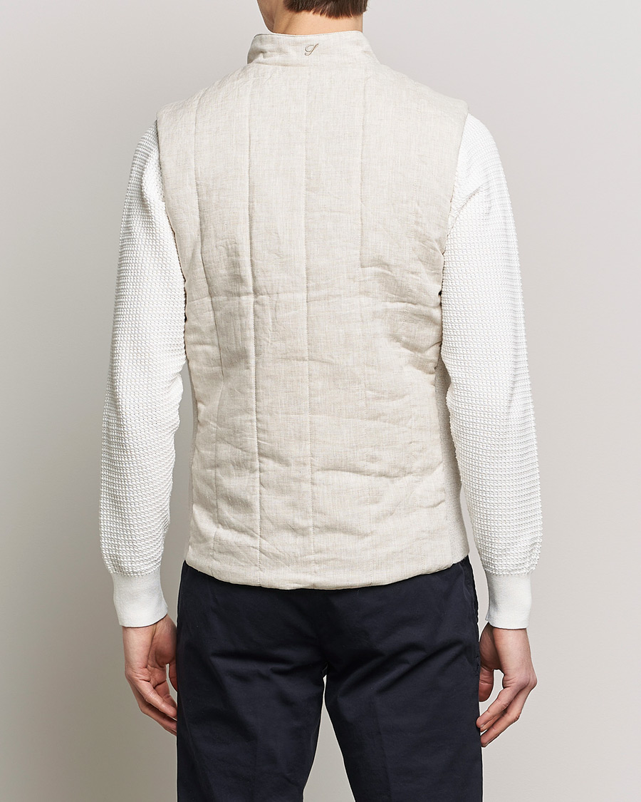 Men | Gilets | Stenströms | Hybrid Linen/Merino Vest Beige
