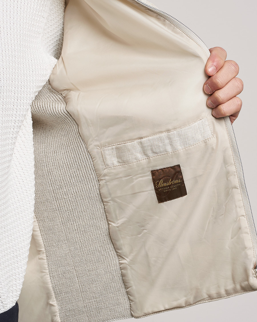 Men | Gilets | Stenströms | Hybrid Linen/Merino Vest Beige