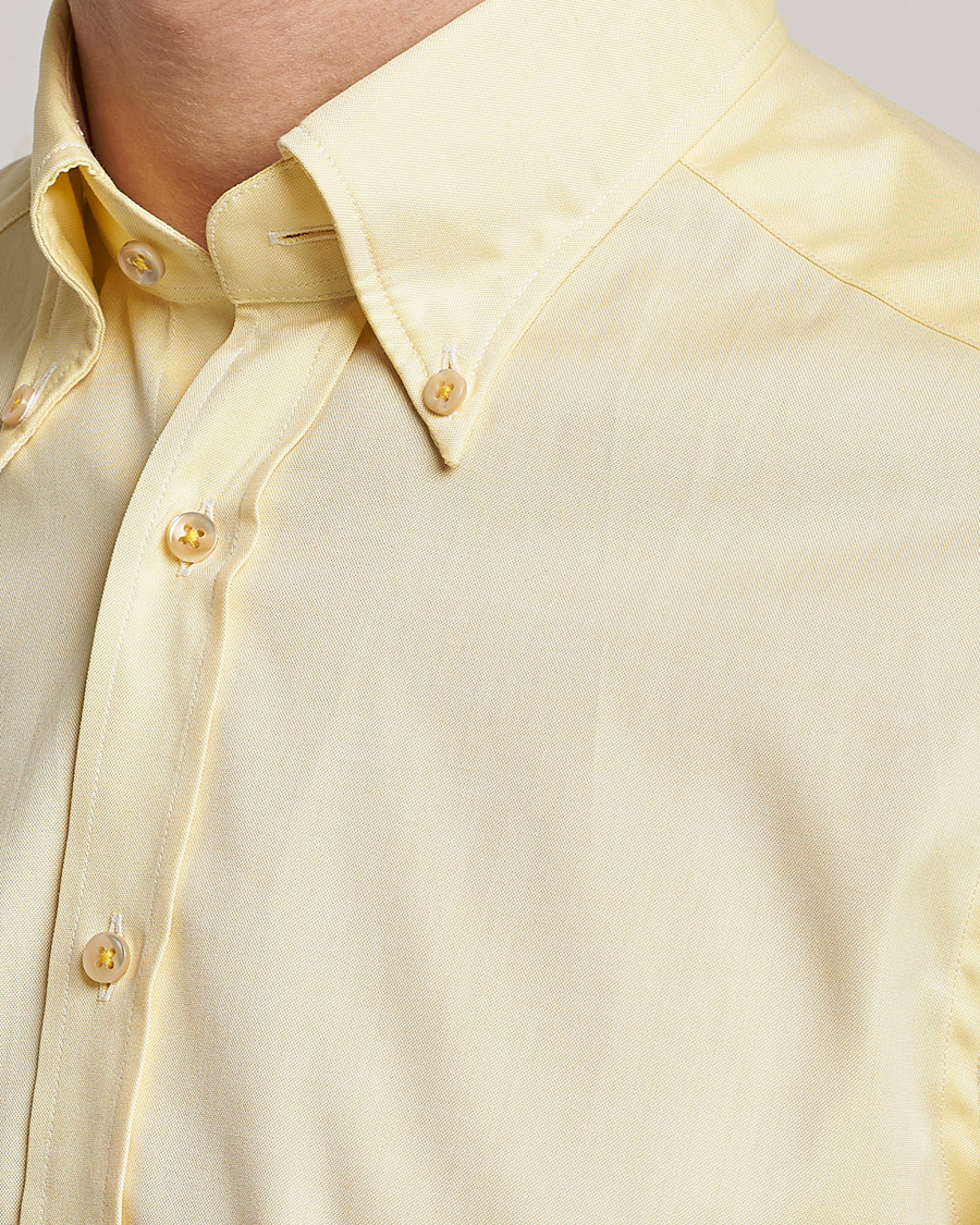 Men | Shirts | Stenströms | Slimline Button Down Pinpoint Oxford Shirt Yellow