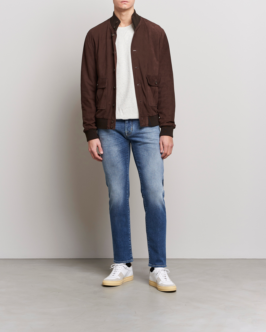 Men | Jeans | Jacob Cohën | Nick Slim Fit Eco Friendly Stretch Jeans Mid Blue