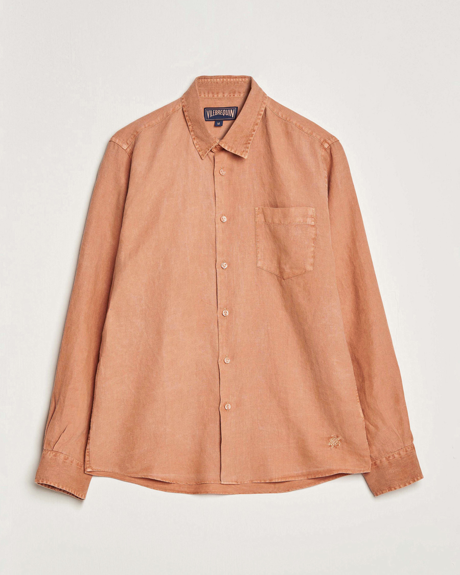 Men | Shirts | Vilebrequin | Caroubis Linen Shirt Pottery