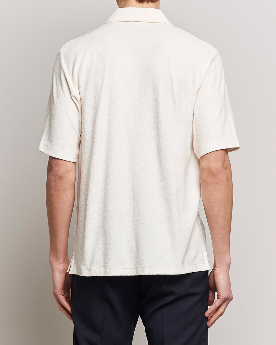 Men | Shirts | Sunspel | Towelling Camp Collar Shirt Archive White