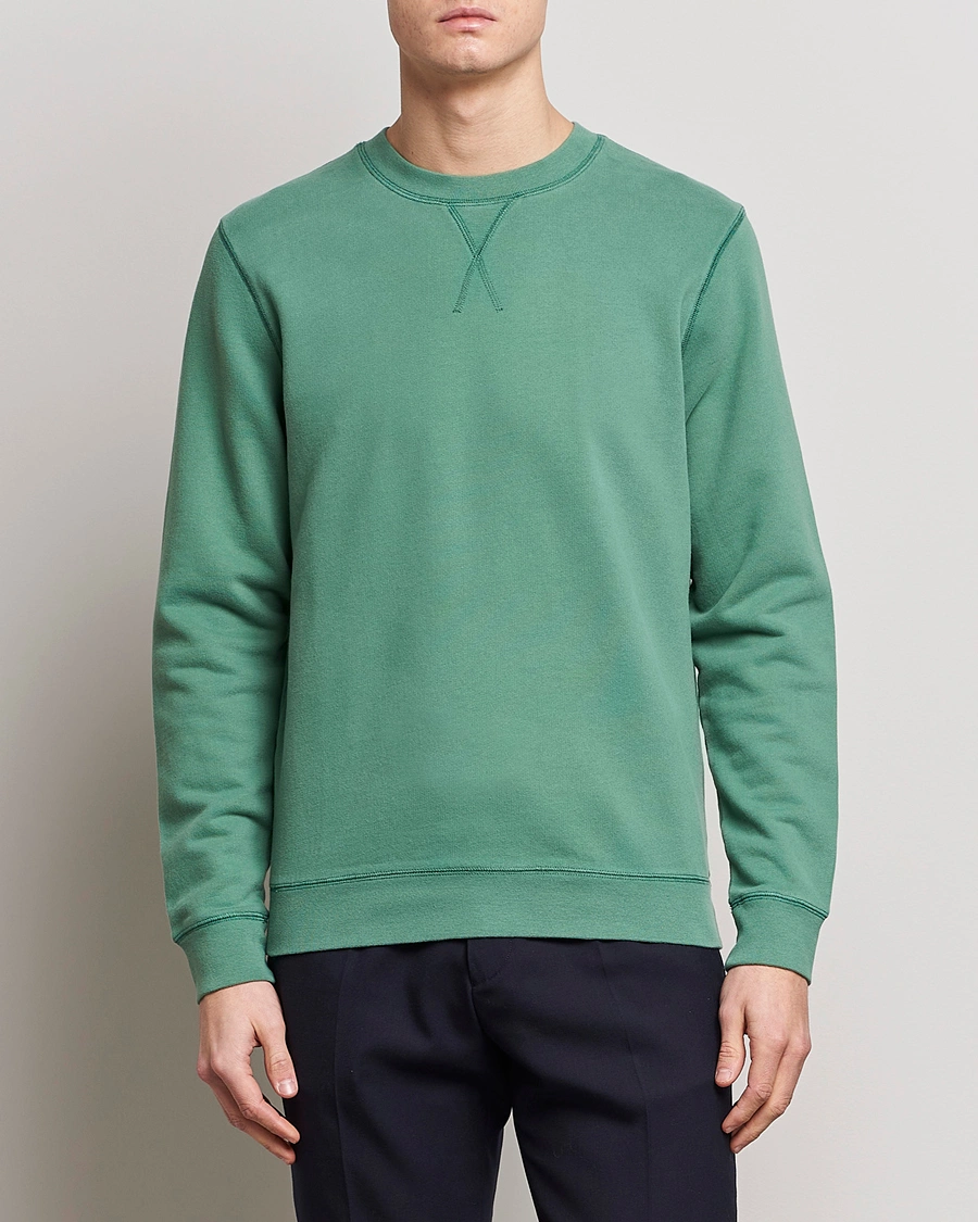 Men | Sweaters & Knitwear | Sunspel | Loopback Sweatshirt Thyme