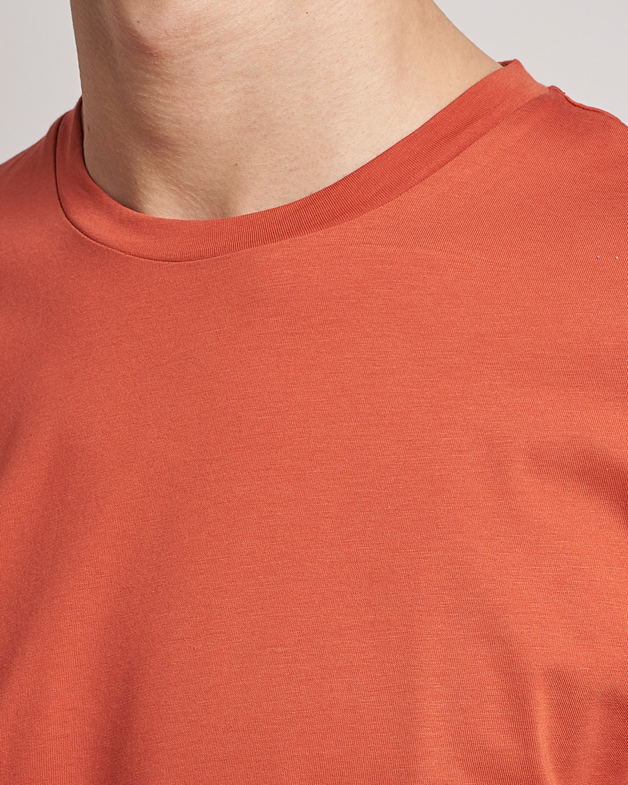 Men | T-Shirts | Sunspel | Riviera Organic Tee Burnt Sienna
