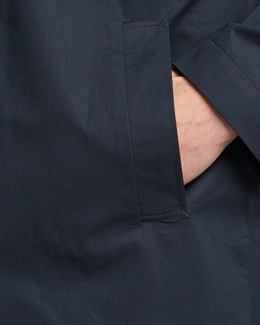 Men | Coats & Jackets | Sunspel | Technical Cotton Mac Coat Navy