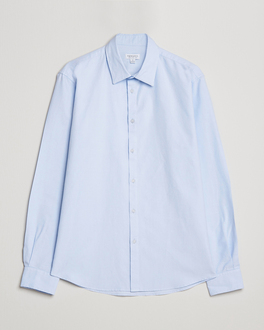 Men | Shirts | Sunspel | Casual Oxford Shirt Light Blue