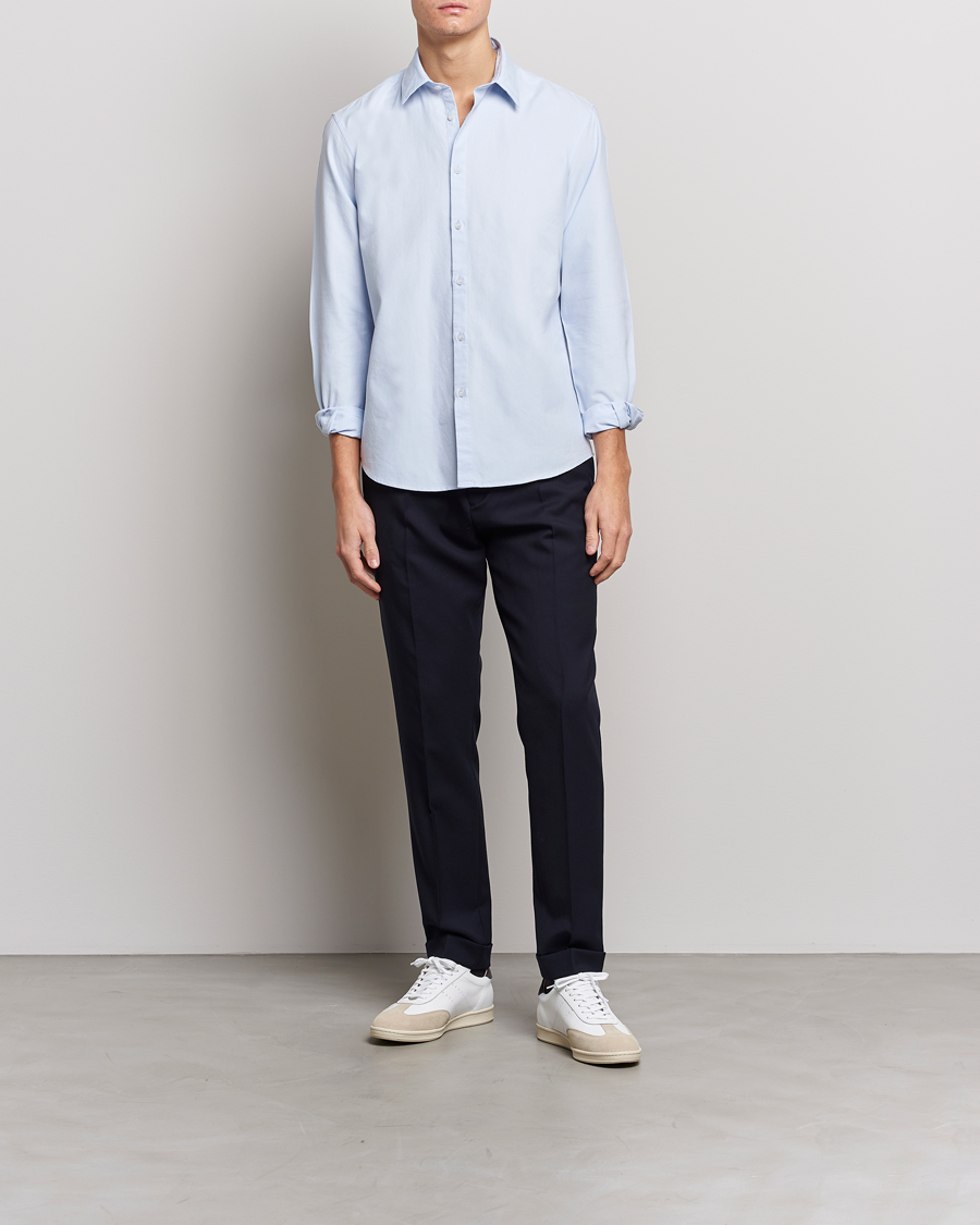 Men | Shirts | Sunspel | Casual Oxford Shirt Light Blue