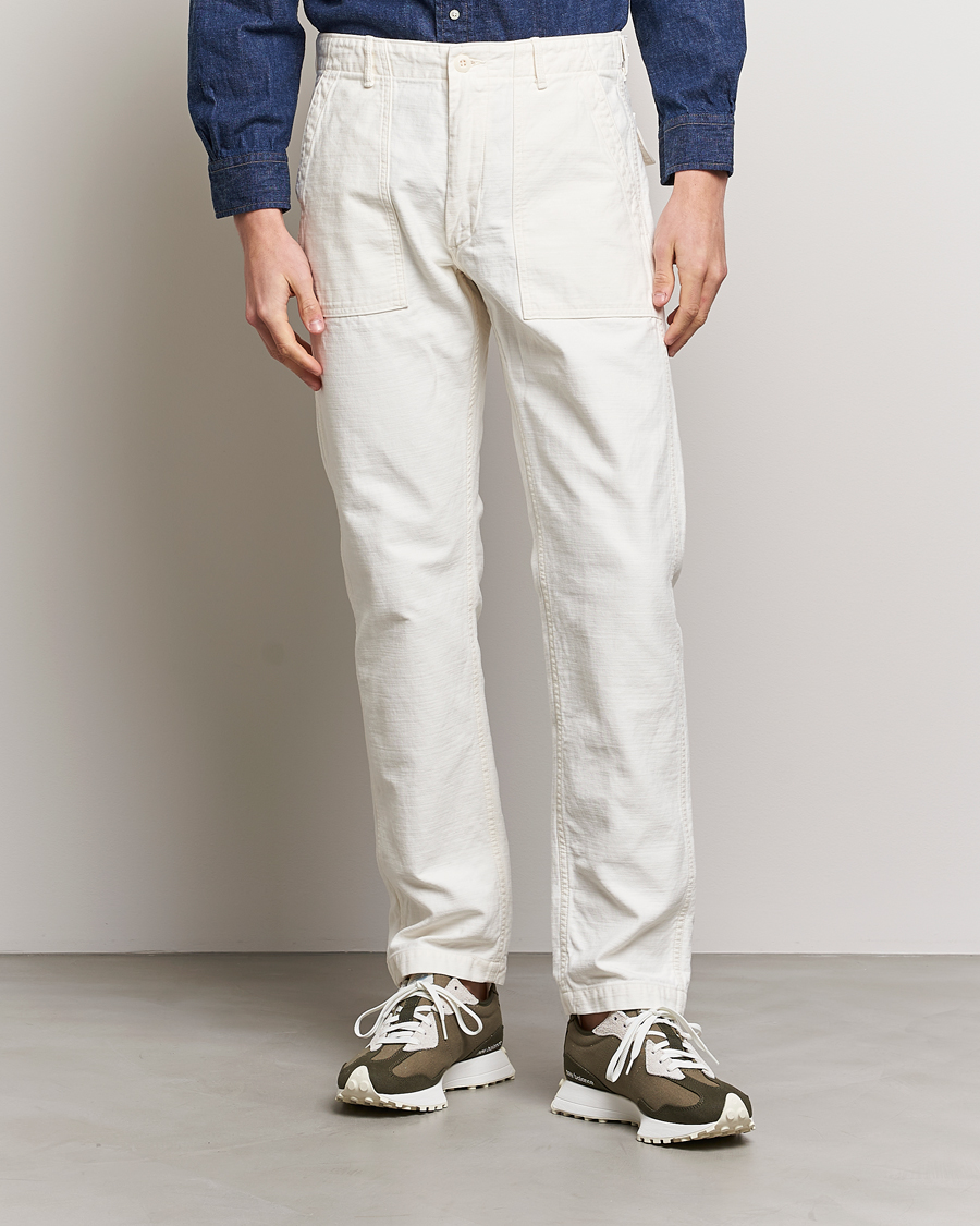 Men | Trousers | orSlow | Slim Fit Original Sateen Fatigue Pants Ecru