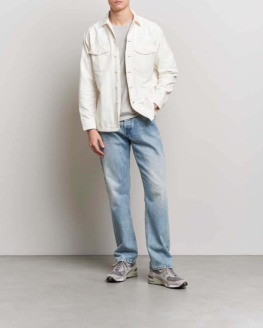 Men | Shirts | orSlow | Cotton Sateen US Army Overshirt Ecru