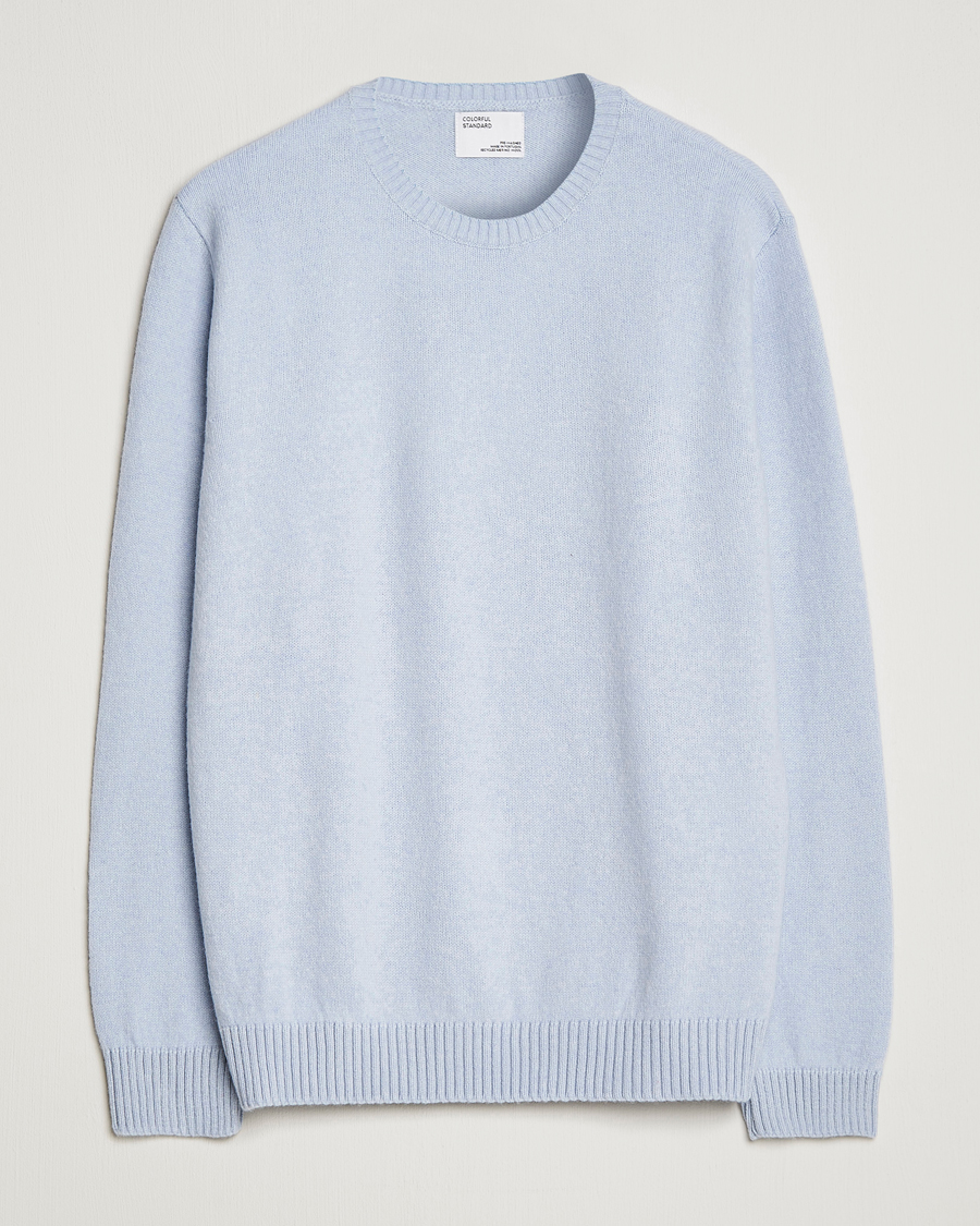 Men | Sweaters & Knitwear | Colorful Standard | Classic Merino Wool Crew Neck Polar Blue