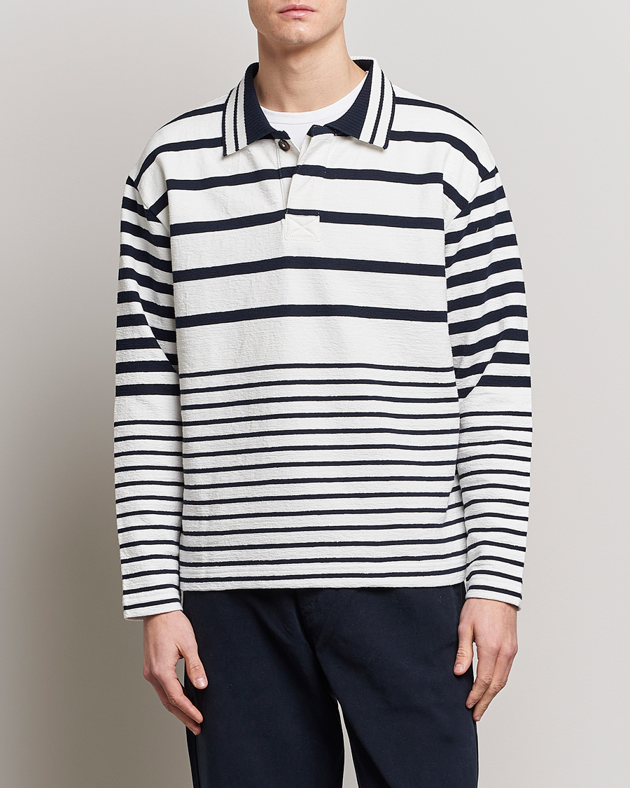 Men | Sweaters & Knitwear | GANT | Heavy Knitted Striped Rugger Eggshell