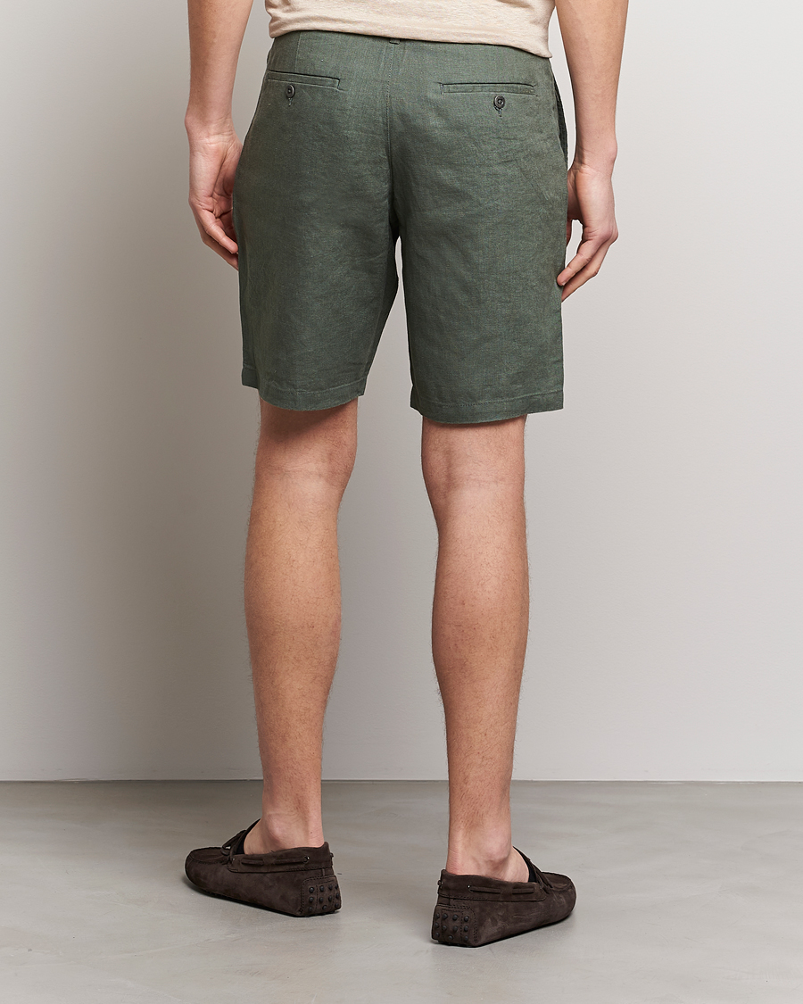 Men | Shorts | GANT | Relaxed Linen Drawstring Shorts Green Ash