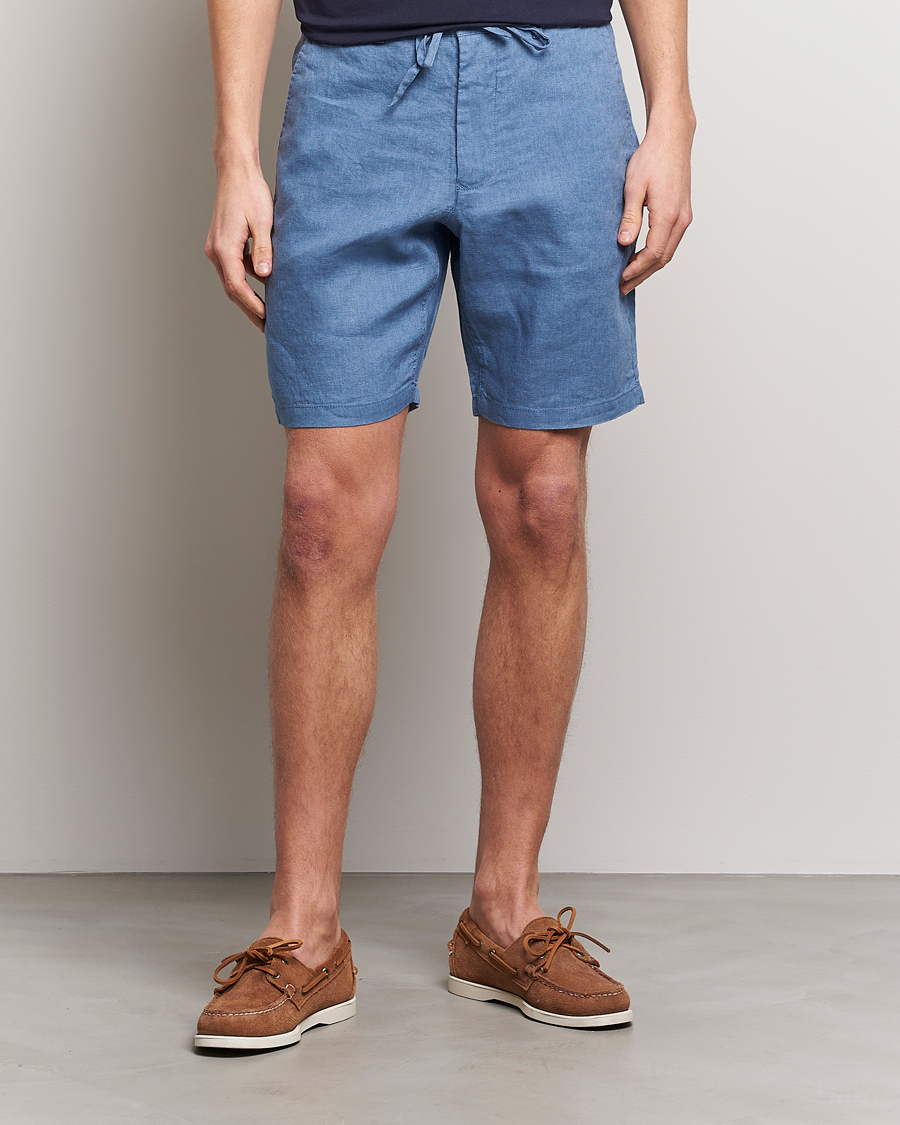 Men | Shorts | GANT | Relaxed Linen Drawstring Shorts Salty Sea Blue