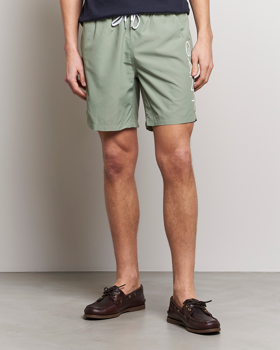 Men | Swimwear | GANT | Lightweight Logo Swimshorts Calamata Green