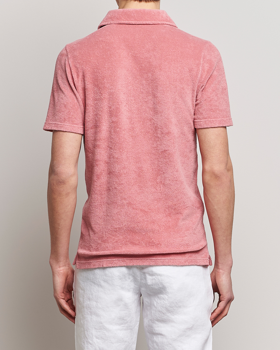 Men | Polo Shirts | Gran Sasso | Cotton Terry Polo Washed Pink
