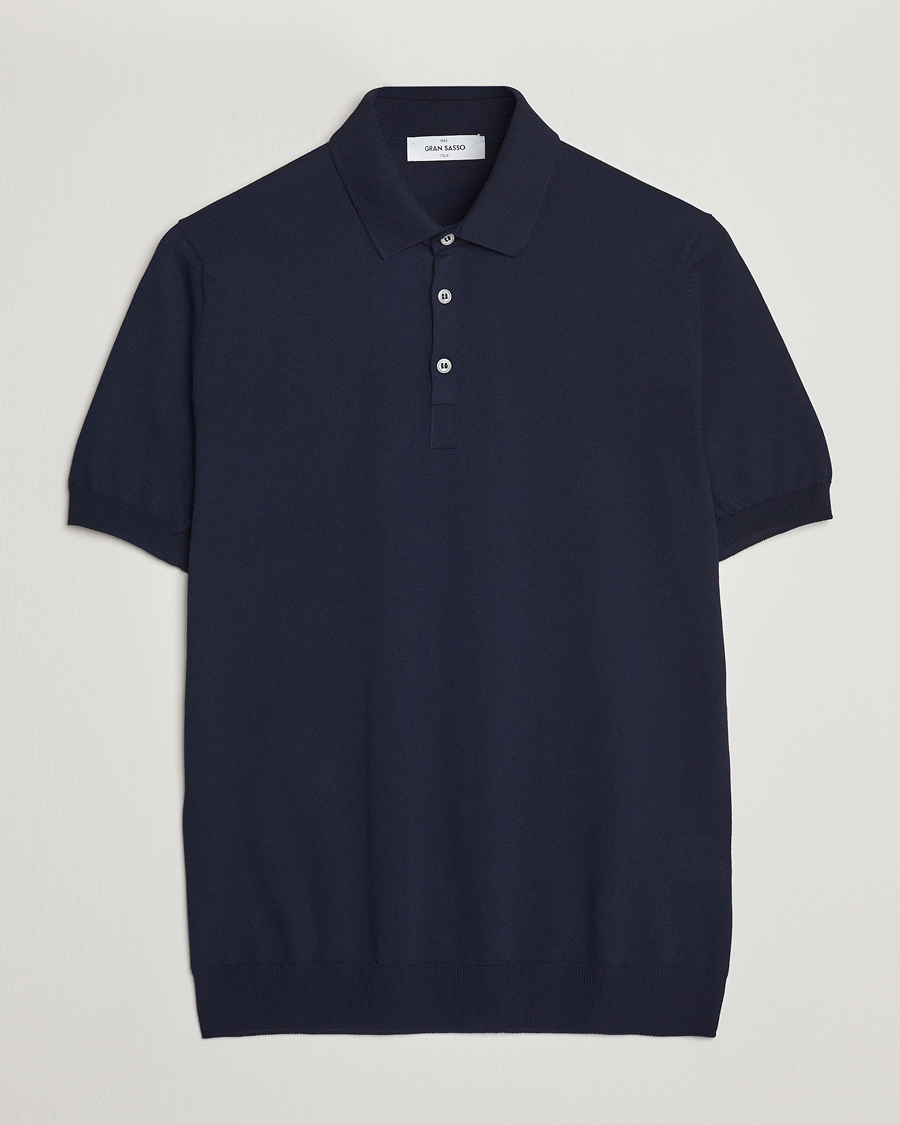 Men | Polo Shirts | Gran Sasso | Cotton Knitted Polo Navy