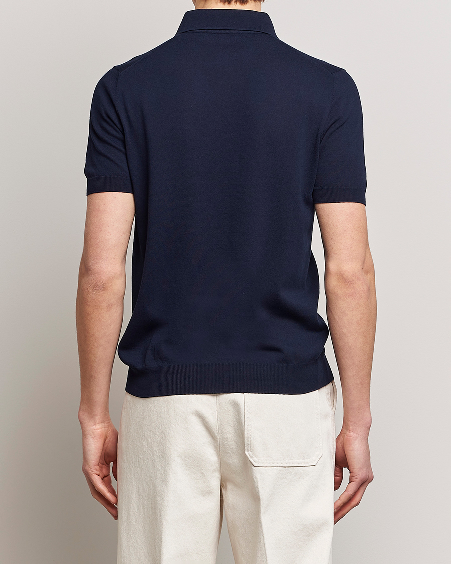 Men | Polo Shirts | Gran Sasso | Cotton Knitted Polo Navy