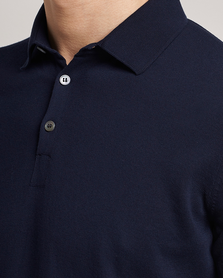 Men | Polo Shirts | Gran Sasso | Cotton Knitted Polo Navy
