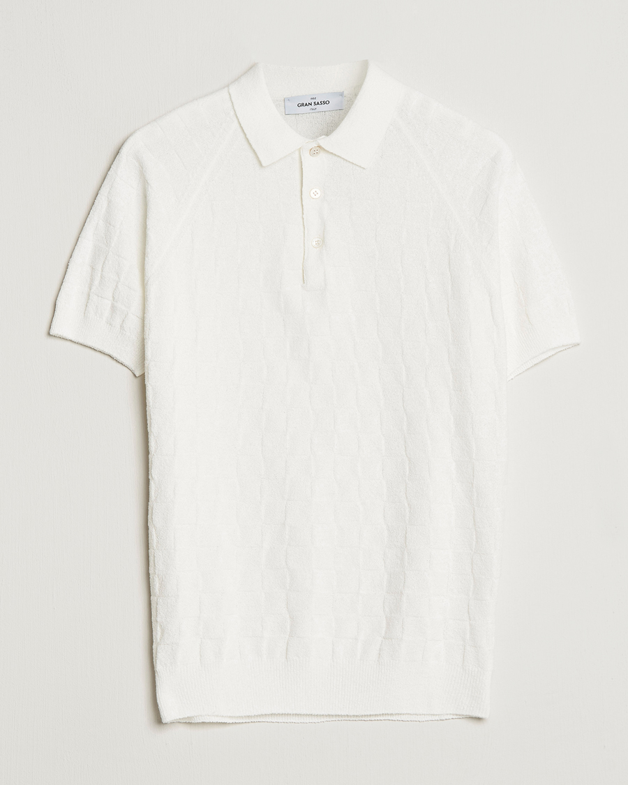 Men | Polo Shirts | Gran Sasso | Structured Terry Polo White