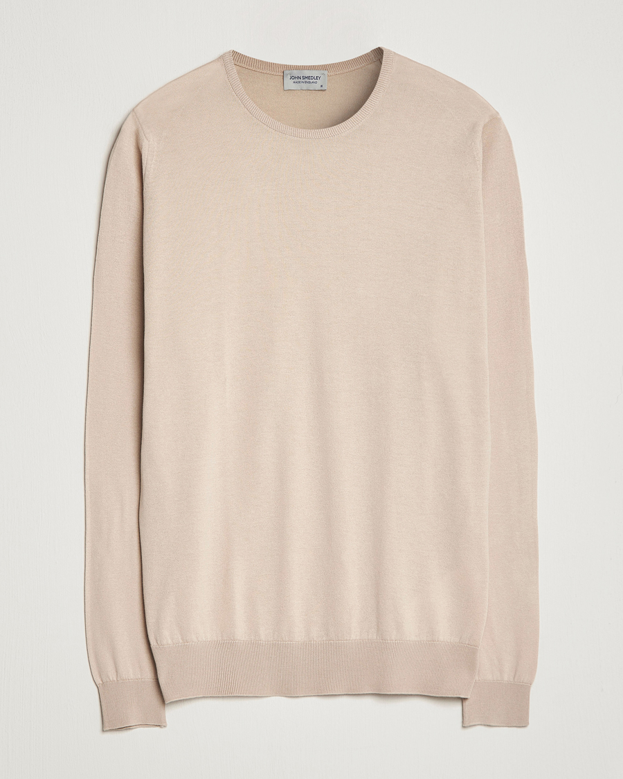 Men | Sweaters & Knitwear | John Smedley | Hatfield Sea Island Crew Neck Almond