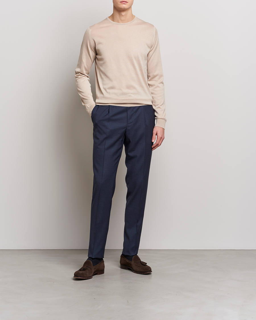Men | Sweaters & Knitwear | John Smedley | Hatfield Sea Island Crew Neck Almond