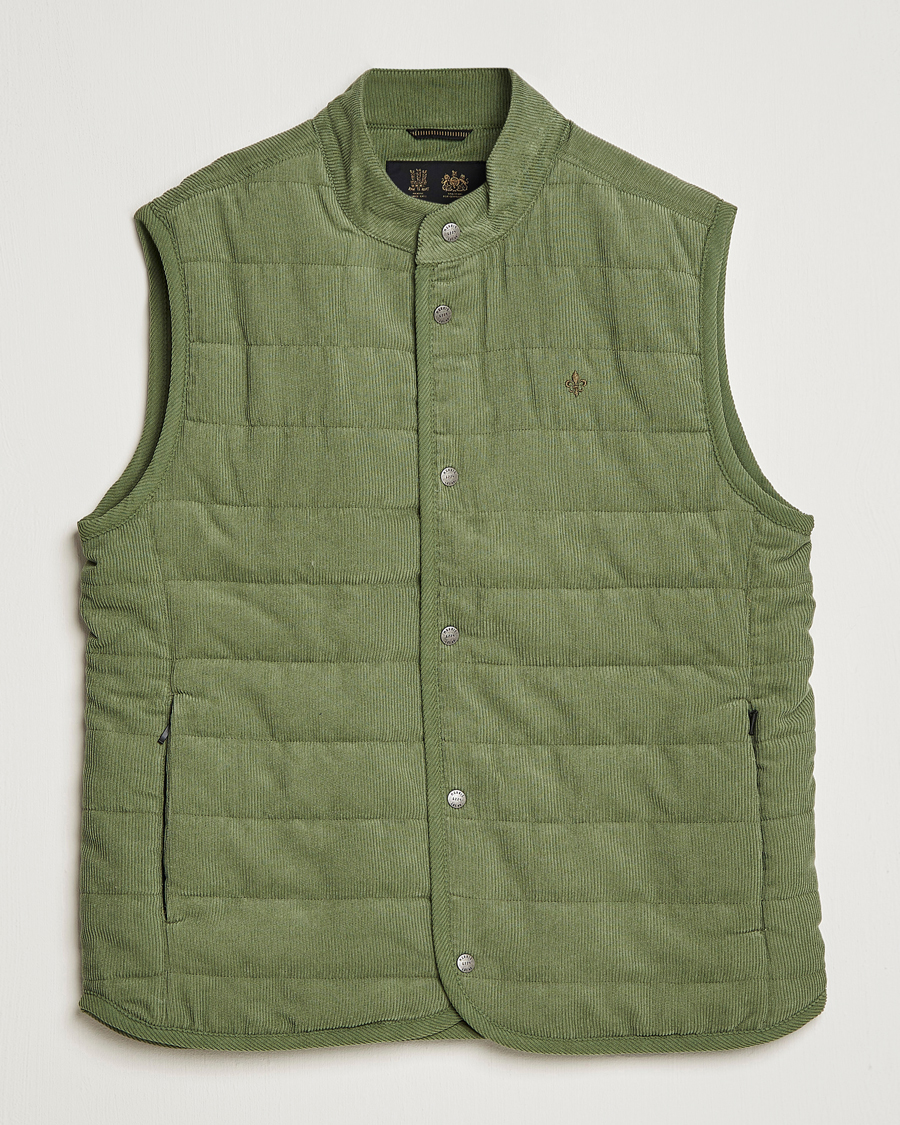 Men | Gilets | Morris | Woburn Baby Cord Vest Sage Green