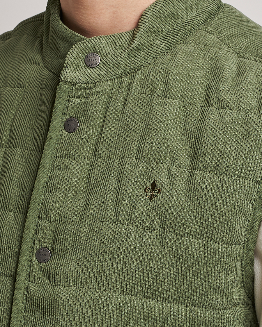 Men | Gilets | Morris | Woburn Baby Cord Vest Sage Green