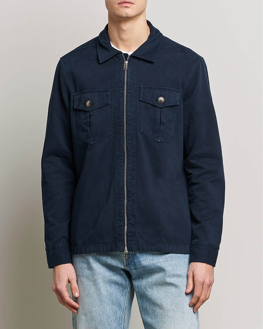 Men | Shirts | Morris | Brayden Zip Overshirt Old Blue