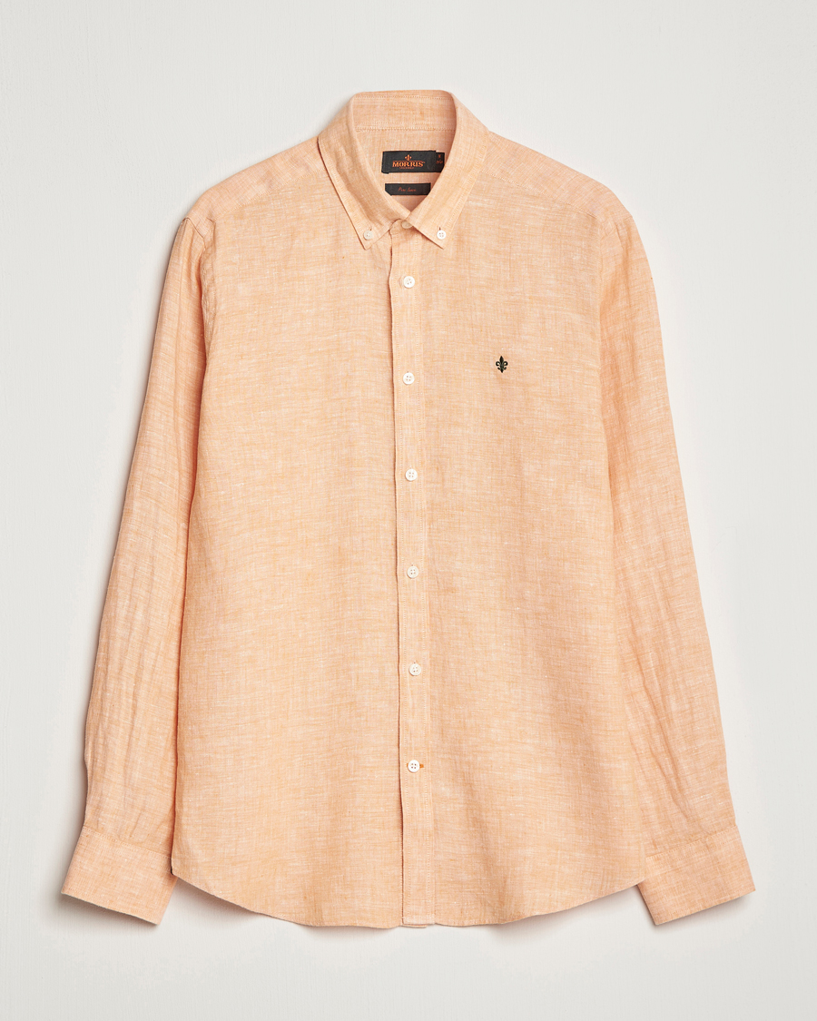 Men | Shirts | Morris | Douglas Linen Button Down Shirt Orange