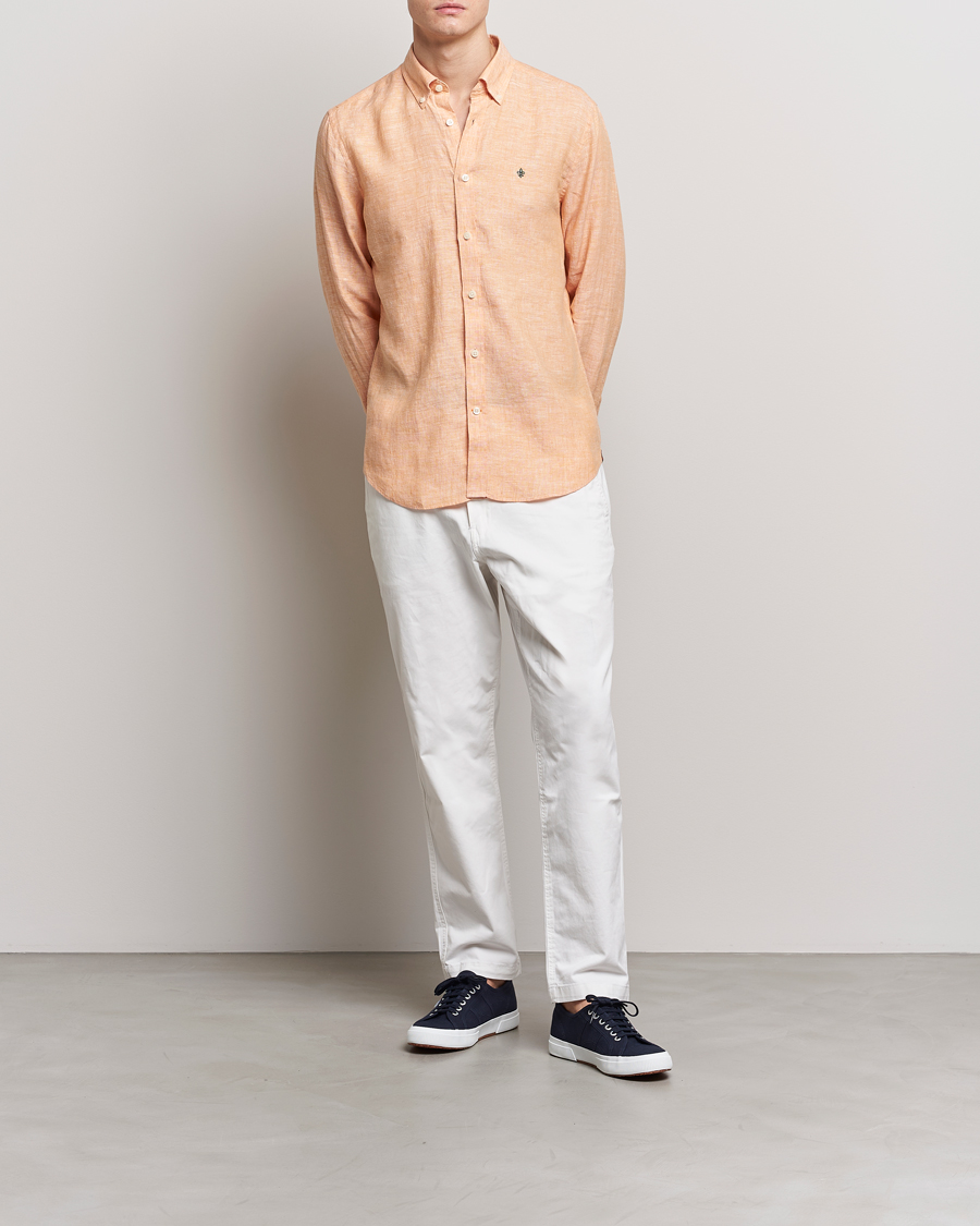 Men | Shirts | Morris | Douglas Linen Button Down Shirt Orange